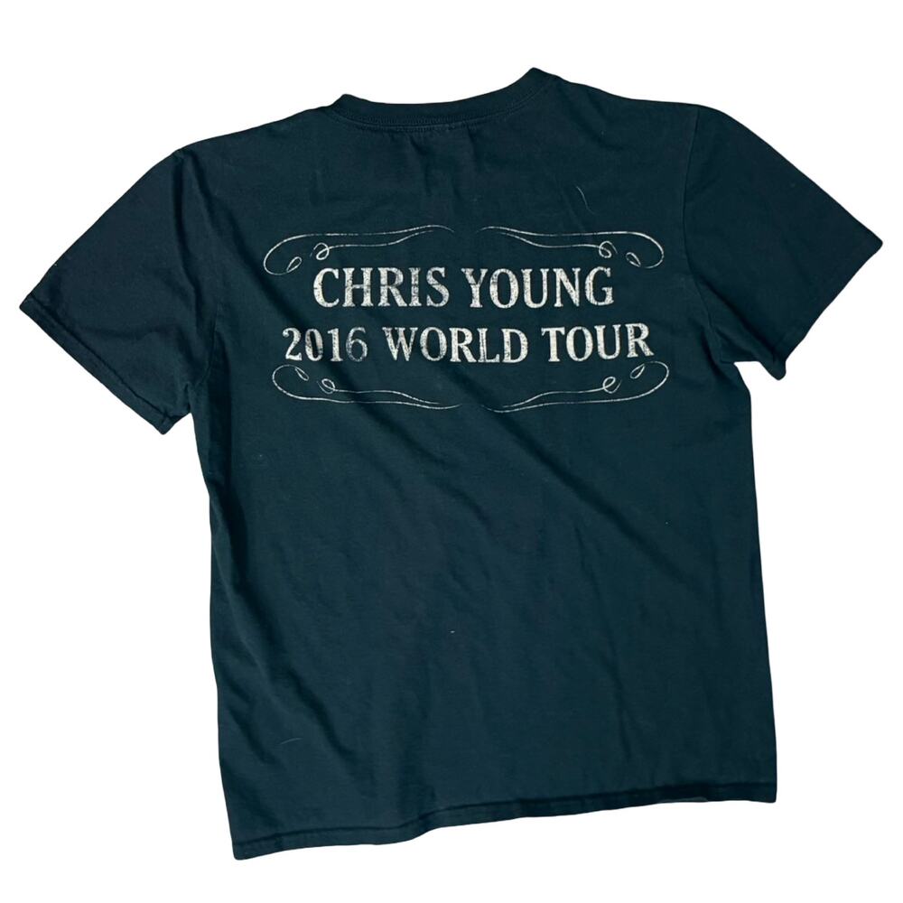 Chris Young Black 2016 World Tour Country Music Bourbon Logo T-Shirt Size M - Picture 4 of 6